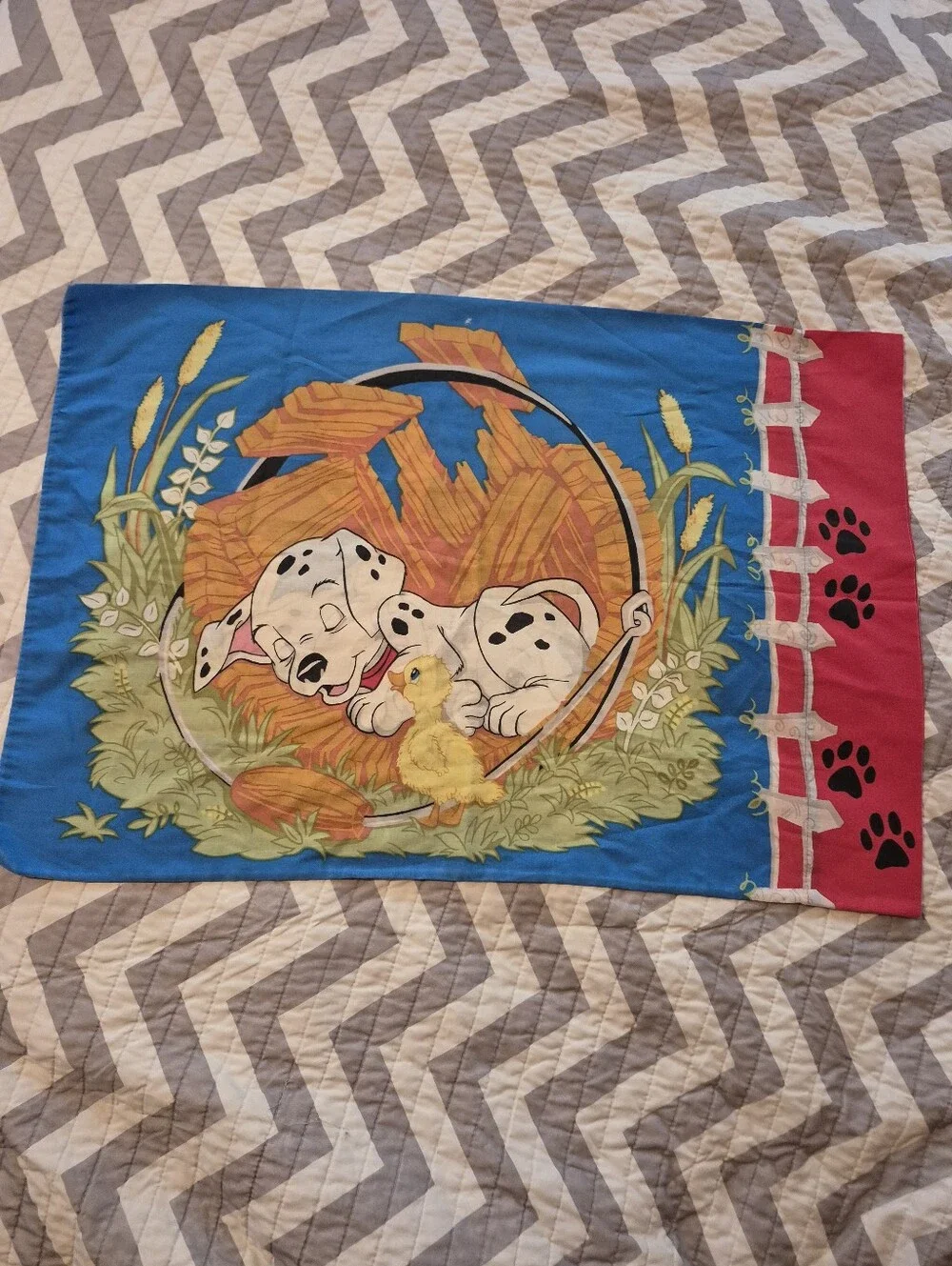🌿5/25 Vintage Disney 101 Dalmatians Standard Pillowcase Playful Puppies 1pc.